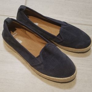 Clarks Azella Theoni Espadrille Navy Flat Suede